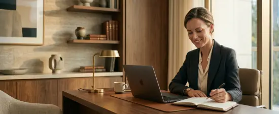 ief of staff managing responsibilities and team priorities in a refined office setting.