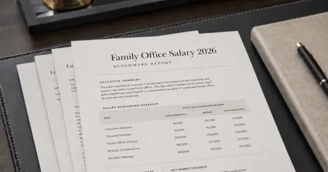 Family office salary benchmark report for 2026 covering executive support, operations and investment roles.